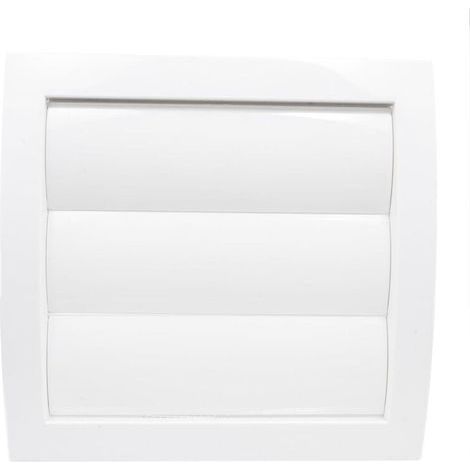 1 grille de ventilation (blanche) avec ouverture de Ø 100 mm, avec volet mobile, persienne et clapet anti-retour. Fabriquée en plastique ABS. (1/5)