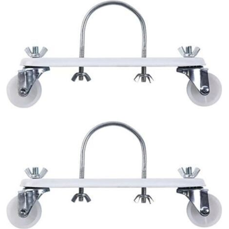 Lot de 2 supports de chauffage électrique pour radiateur - Base de roulette hydroélectrique - Support de poulie mobile spécial (blanc) (1/5)
