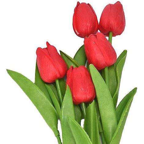 Lot de 5 fleurs artificielles écologiques de qualité supérieurerouge (1/5)