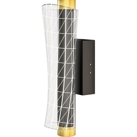 Set di 2 Applique da Parete LED Dimmerabili in Metallo Nero con Design a Rete, 30,7x11x10,5 cm (1/5)