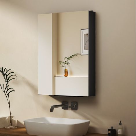Spiegelschrank Schwarz 40x60 cm Spiegelschrank Bad Spiegelschränke Badspiegel Badschrank Badezimmer Spiegelschrank Hängeschränke Wandschrank Medizin Kabinett für Badezimmer, gäste wc