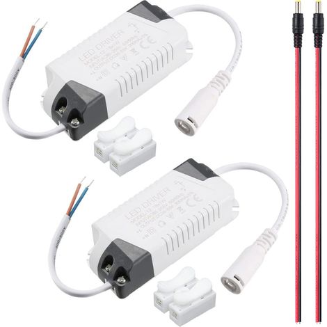 2 pcs LED Driver 12-18 W Transformateur d'alimentation Adaptateur Courant constant 300 mA AC 85-265 V DC Sortie basse tension avec câble mâle DC CH-2 Connecteur de câble (1/5)