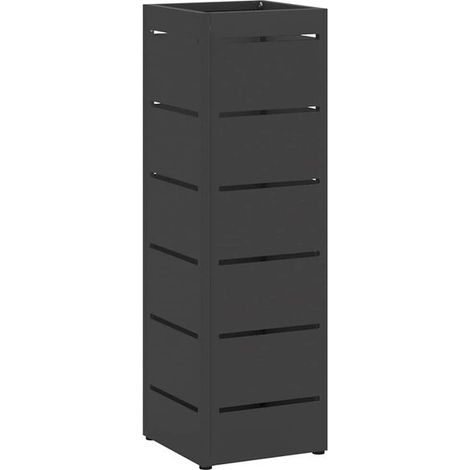 Porte-parapluie avec fonction de rangement, noir, 15,5 x 15,5 x 49 cm, en métal. (1/5)