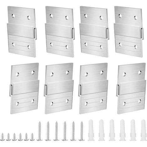 Lot de 8 paires de taquets français en aluminium pour cadres en verre et œuvres d'art (1/4)