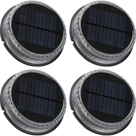 Set mit 4 Solar-Gartenleuchten für den Außenbereich, wasserdichte Landschaftsstrahler zum Bepflanzen, LED-Rasenbeleuchtung zum Einbau, warmweißes Licht mit integriertem Akku (1/5)