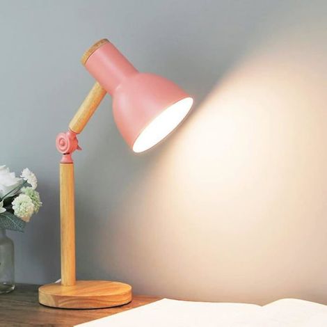 Lampe table Lampe lecture LED au design classique en bois, avec bras pivotants en bois, lampe table E27, lampe Rose r LAMPE A POSER (1/5)