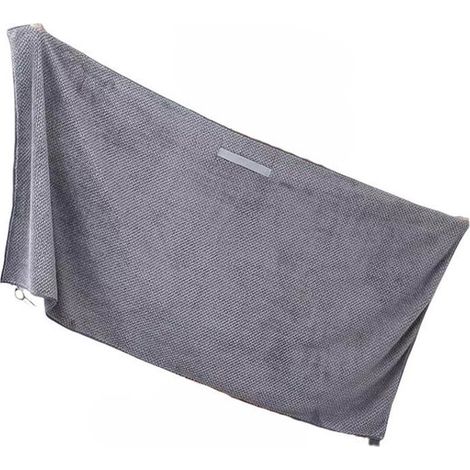 Serviette de séchage pour cheveux - 100 x 60 cm - Gris - Serviette de séchage en microfibre - Serviette de bain à séchage rapide (1/5)