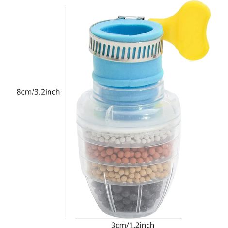 (Bleu) Purificateur d'eau pour robinet domestique, rétractable et rotatif, anti-éclaboussures, convient aux robinets ordinaires. (1/5)
