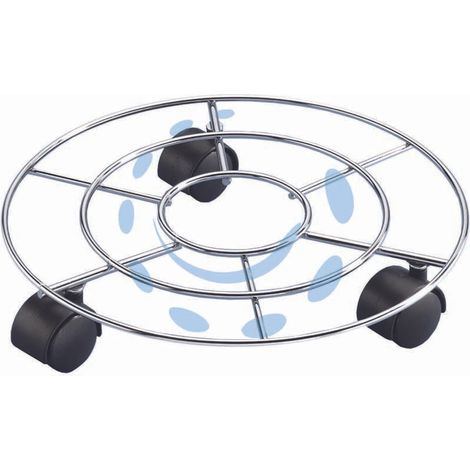 5PZ PORTAVASO RUOTE TONDO FILO ACCIAIO CM.30 cm30 filo mm 6 portata kg 50