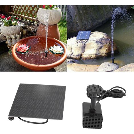 Kit de bomba solar para armar uno mismo con 6 boquillas para fuentes de jardín, estanques para pájaros o acuarios (respetuoso con el medio ambiente). (1/5)