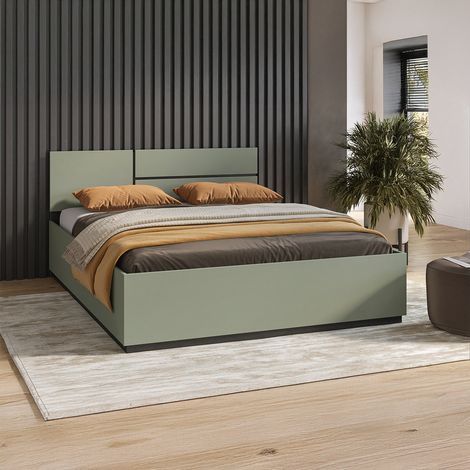 Lit coffre 160x200 sommier inclus Lilia Vert (1/5)