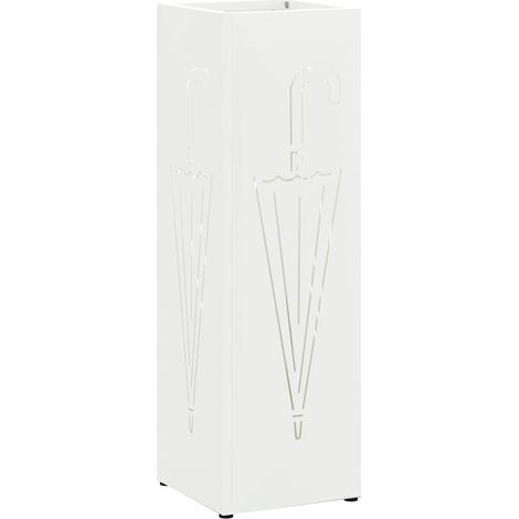 Porte-parapluie avec stockage Blanc 15,5 x 15,5 x 49 cm Métal (1/5)