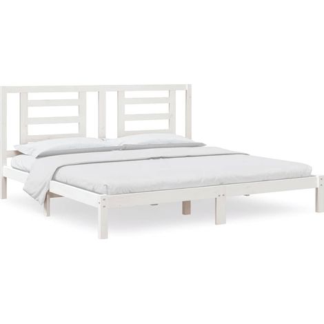 Maison Exclusive - Massivholzbett ohne Matratze Weiß 200x200 cm K (1/5)