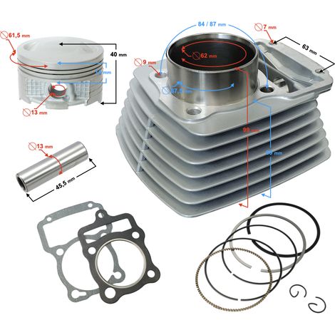 Cilindro Moretti para motocicleta 4T CG 150cc 162FMI sw.13 mm (1/4)