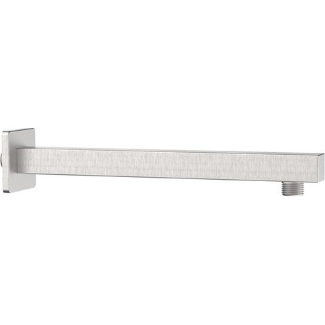 Braccio doccia con attacco universale quadrato 30 cm acciaio spazzolato (1/2)