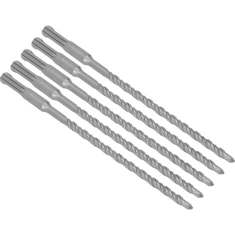 5PCS Forets Béton avec Pointe Carbure pour Perforateur Burin 2 Goujons Spirale, 210mm 7mm / 0.28in, Brique et Béton, Accessoires de Perçage (1/5)