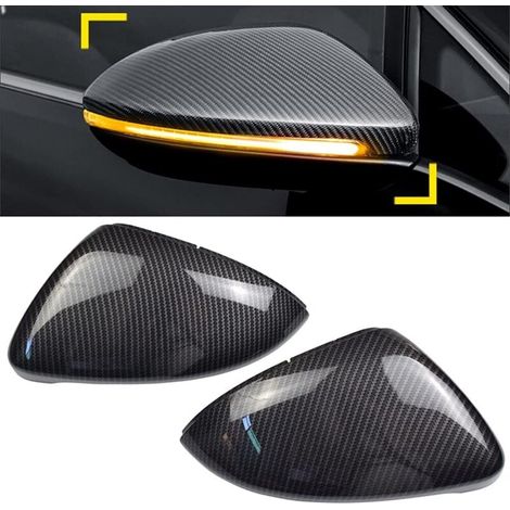 1 Paire Couverture De Rétroviseur Couvercles pour VW Golf 7 Mk7 Mk7.5 R GTI GTD (Fibre de carbone)