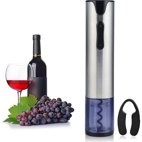 Ouvre-bouteille automatique avec lumière LED, tire-bouchon électrique rechargeable pour les amateurs de vin, en acier inoxydable durable avec coque transparente. (1/5)