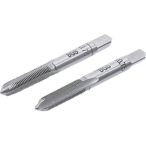 Bgs Technic – Jeu de 2 tarauds M6 x 0.75 mm – Acier à outils GCr15 – Filetage métrique pas standard – Pour filetages précis