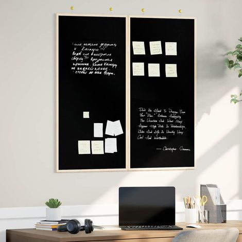 vidaXL Tableau d'Affichage Noir 100 x 100 x 1,4 cm Bois de pin massif (1/5)