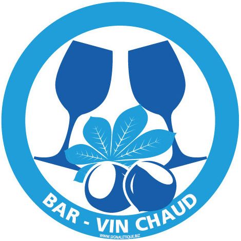 PANNEAU INFORMATION SPECIALE MONTAGNE CAFE & VIN CHAUD (H0379) - Adhésif - Diamètre 250 mm