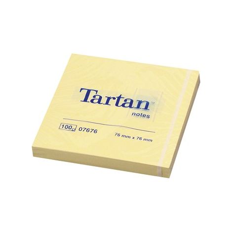 Notas adhesivas Tartan™, amarillas, 76 x 76 mm, 100 hojas, paquete de 12