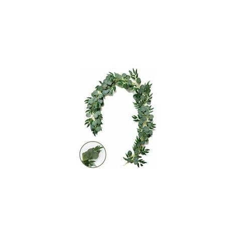 BRAVIX Ghirlanda di eucalipto artificiale da 200 cm, foglie di eucalipto, tralcio di eucalipto fatto a mano, ghirlanda di foglie verdi, decorazione murale per matrimoni