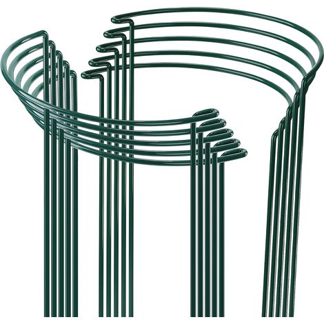 Anneaux de support pour plantes, 10 supports métalliques demi-ronds pour plantes de jardin, supports à fleurs, supports pour plantes en pot, tomates, légumes, roses, pivoines (1/5)