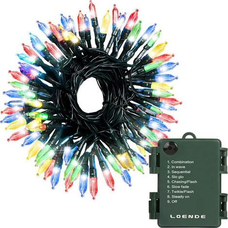 Lumières De Noël - 51-Count Clear Led Fil Vert Mini Lumières Guirlande Lumineuse À Piles Avec Minuterie Pour Arbre De Noël Guirlande Fête Mariage Maison Jardin Intérieur Extérieur Décor, Imperméable, 
