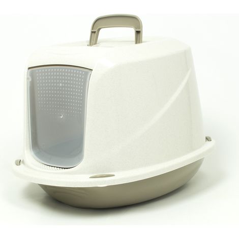 Lettiera Toilette Per Gatti Con Coperchio e Sportello 45x36x32,5cm Mod 700098 Beige (1/5)