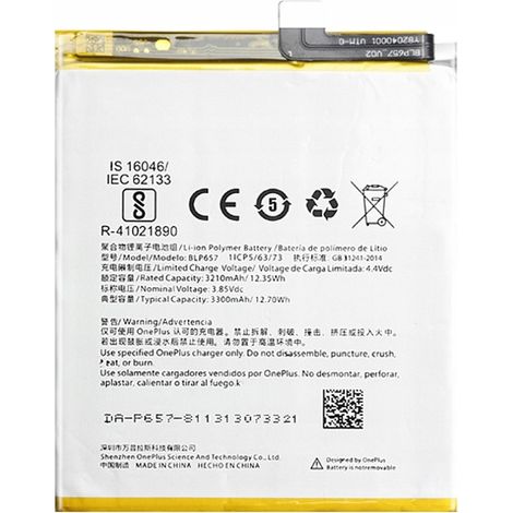 Batterie neuve pour OnePlus 6 BLP657 3300 mAh (1/2)
