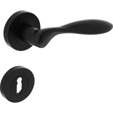 Intersteel Türdrücker George auf Rosette ø52x10 mm mit BB-Rosetten Schwarz (1/2)