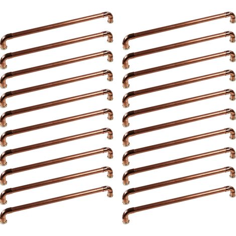 Lot de 20 Poignées de meuble cuivre "Industriel" - Entraxe 330 mm - Ø14 mm - Arcanaute (1/2)