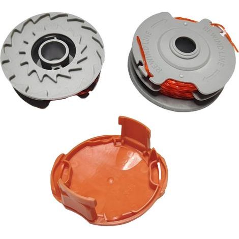 XINTONG Fil de bobine de débroussailleuse, capuchons de bobine, capuchons de bobine de débroussailleuse, compatible avec Flymo Contour 500E Mini/Multi/Power, compatible avec FLY021 (2+1) (1/5)