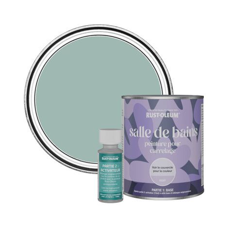 Peinture pour Carrelage de Salle de Bain, Finition Mate - Bleu littoral 750ml (1/3)