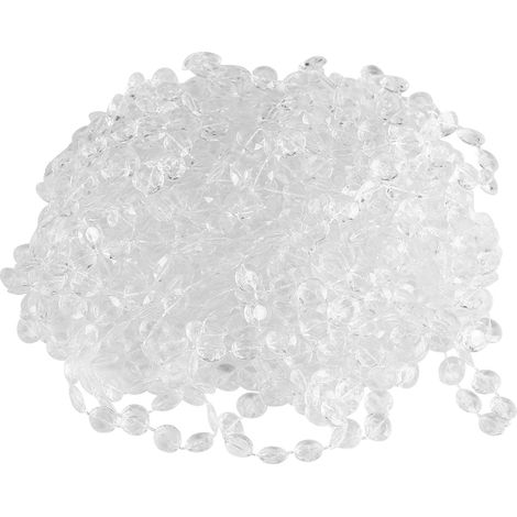 Rouleau de 10 m de perles acryliques transparentes de 10 mm de diamètre, aspect cristal, pour rideaux, décorations de mariage et d (1/5)
