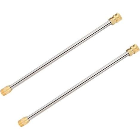 Set of 2 high-pressure cleaner extensions with M22 quick-connect, stainless steel spray lance for electric and gas cleaners up to 4000 psi, extended length 43 cm or - M22-54 (1/5)