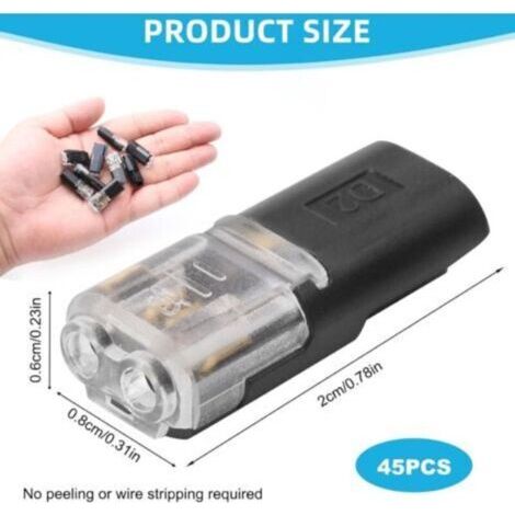 40 Pièces Connecteur Electrique Rapide,Connecteurs De Câble Voiture étanches 2 Broches Raccord Connecteur Electrique Etanche 2 Fils 12v Pour 18-22 Awg Electrique Rapide Pour Voiture