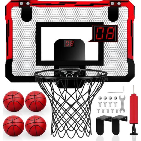 Indoor Basketball Hoop Mini Basket for Children's Bedroom Wall with 4 Balls, Basketball Games, Toys, Gift for Boys (1/5)