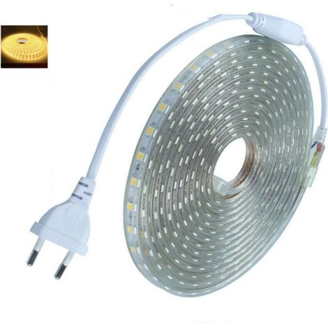 2 m, warmweißer LED-Streifen mit Schalter, heller LED-Streifen, wasserdichter LED-Streifen (IP65), 220-V-LED-Streifen (1/5)