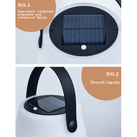 Lampe de Camping Solaire avec Charge USB et Contrôle à Distance, Imperméable pour Terrasse/Jardin (1/5)