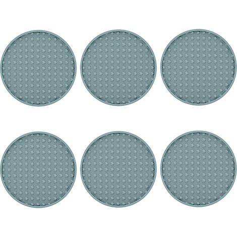 Sous-verre - En Silicone Noir - Résistant À La Chaleur Et Aux Glissements - Pour Table En Bois Verre Granit - Lot De 6 (1/5)
