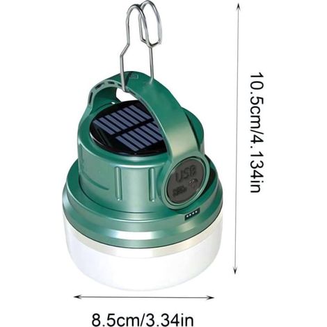 Lampada solare da campeggio da 300 lm con LED, torcia e lanterna, 6 modalità di illuminazione, impermeabile (IPX4) con power bank. (1/5)