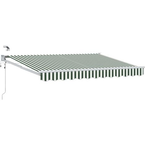 Elektrische ausziehbare Markise Grün und Weiß 3 x 2,5 m (1/5)