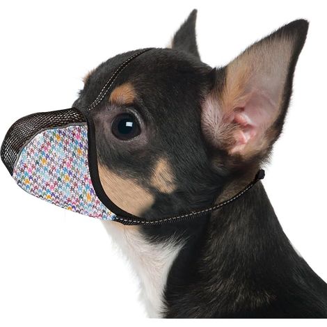 Muselière pour Chiens de très Petite Taille, Anti-Morsure, Anti-Morsure, Anti-aboiement, en Maille Respirante, réfléchissante, réglable, Couverture complète pour Le toilettage et Le Balayage (1/5)
