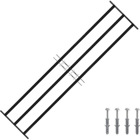 vidaXL Window Grille 174 x 45 cm Powder-Coated Steel Black