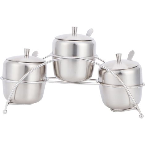 Gewürzbehälter-Set aus Edelstahl 304 zur Aufbewahrung von Salz, Zucker und Gewürzen (1/5)