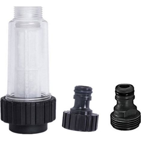 Filtre à eau compatible Kärcher K2 K3 K4 K5 K6 K7 avec raccord 3/4 pouce et 2 connexions rapides pour nettoyeur haute pression et pompe de jardin anti sable