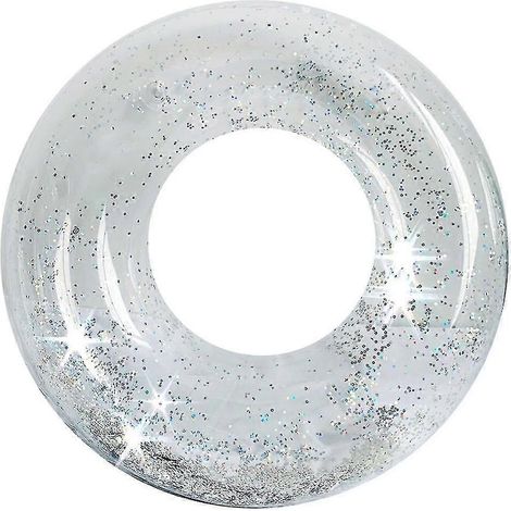 Bouée gonflable en forme de flamant rose avec paillettes pour piscines un accessoire flottant conçu pour les jeux aquatiques récréatifs.-AquaForge (1/5)