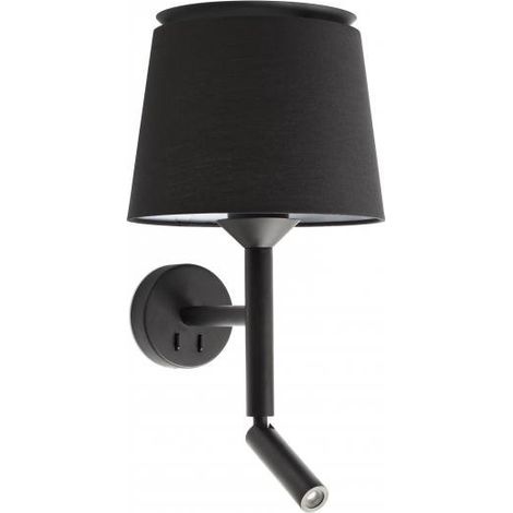 SAVOY Aplique de pared con lector negro/negro 20303-93 (1/5)